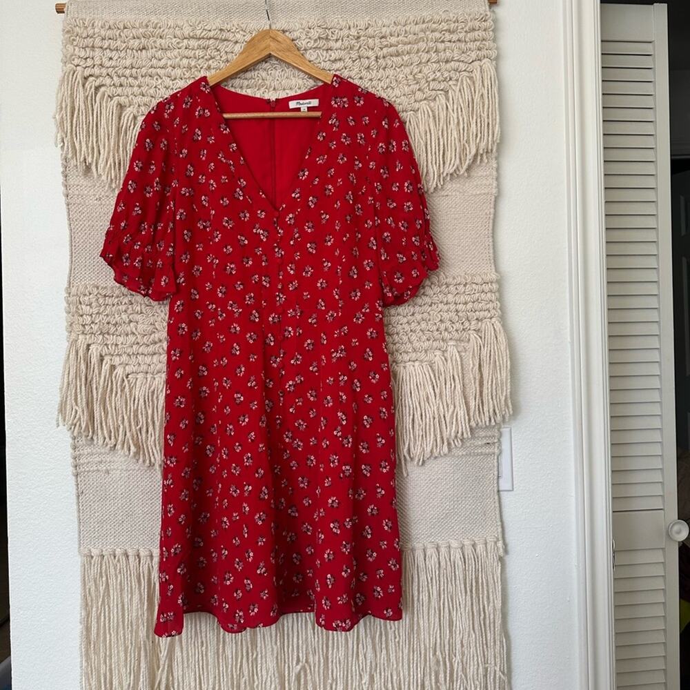 Madewell Silk Ruffle Button Front Dress